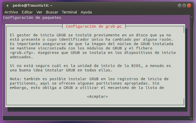 Configuracion de grub-pc