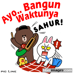 DP BBM gif karakter Line ucapan sahur lucu