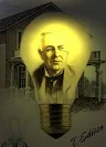 A foto de Thomas Edison dentro da lâmpada