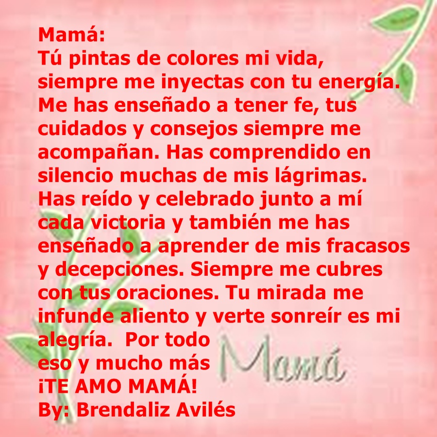 Sitio Oficial de: Brendaliz Avilés: Mensajes Para Mamá