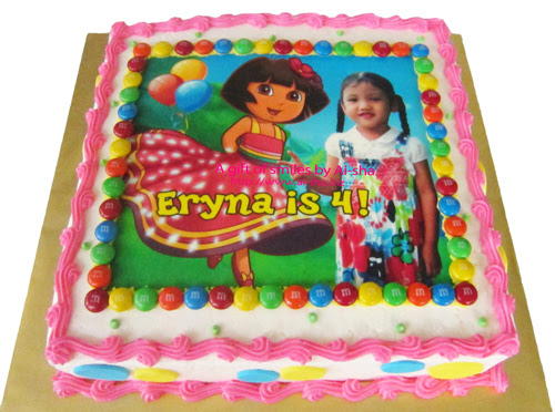 Birthday Cake with Edible Image Dora