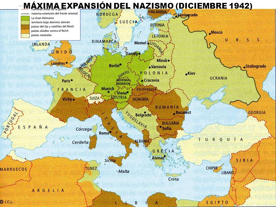 BLOG DE HISTORIA DEL MUNDO CONTEMPORÁNEO: MÁXIMA EXPANSIÓN DE LAS POTENCIAS  DEL EJE EN EUROPA A FINES DE 1942