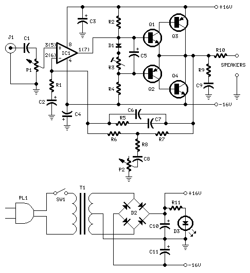 10 W Audio Amplifier Circuit Diagram | Super Circuit Diagram