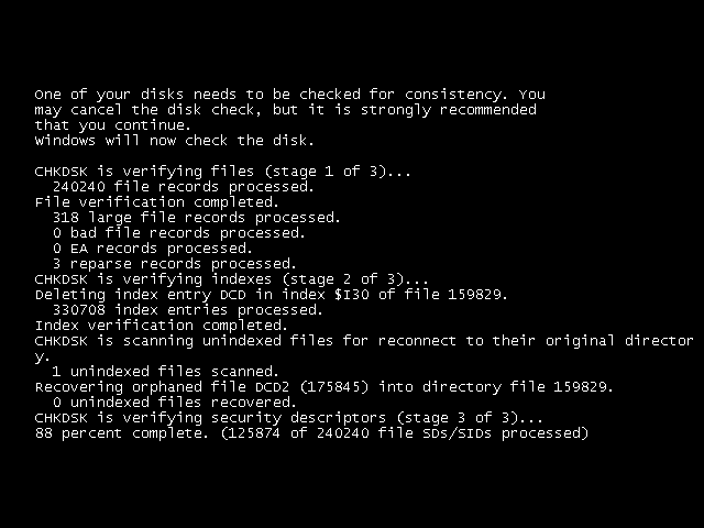Windows Recovering Orphaned Files