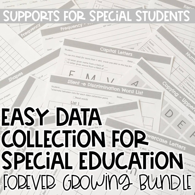 Editable Special Education Data Sheets Supports for Special Students