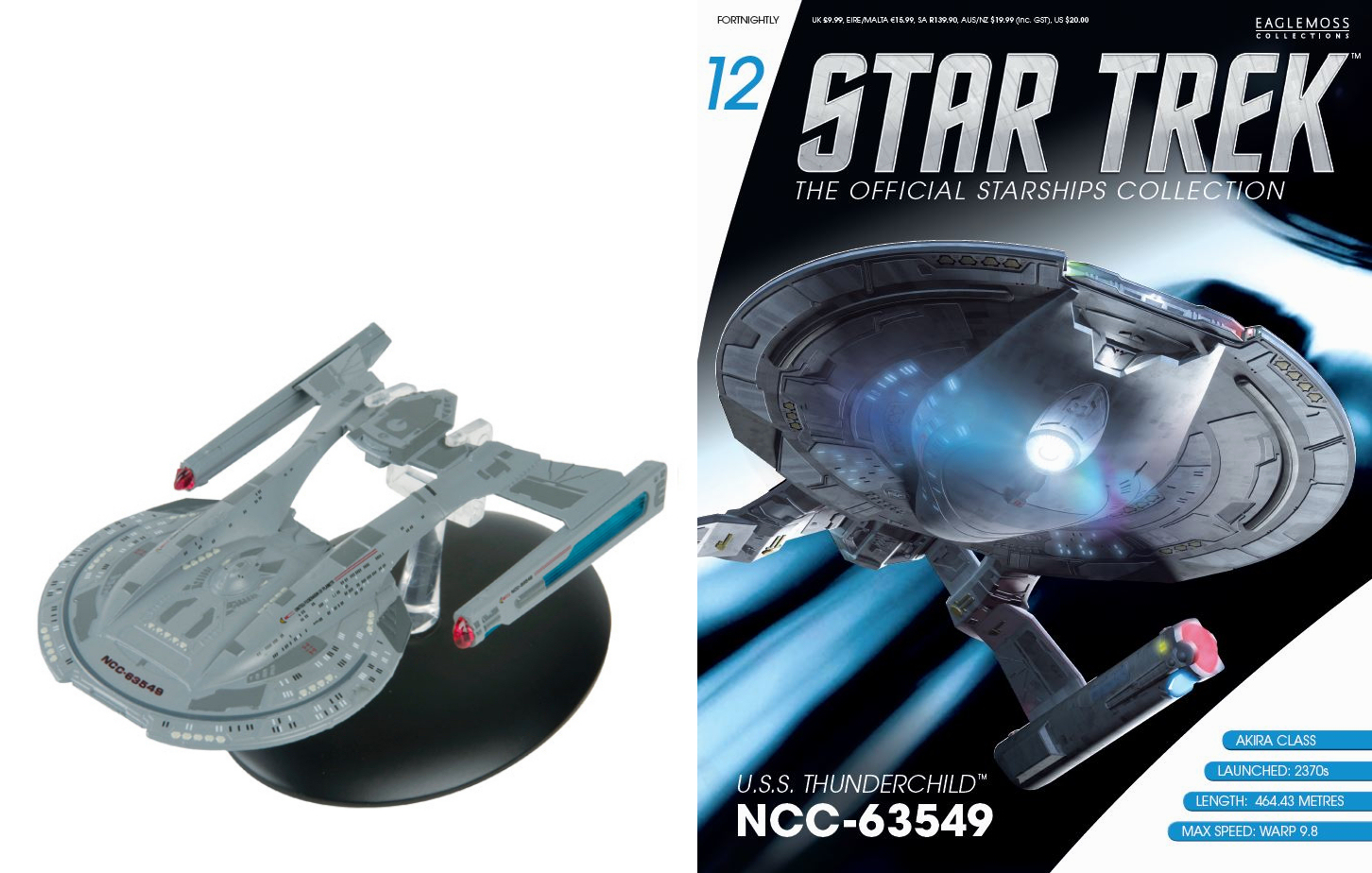 NO MAGAZINE Star Trek USS Thunderchild NCC-63549 Issue #12 by Eaglemoss 