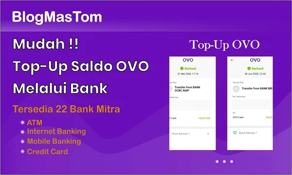 Cara Top Up (Isi Saldo) OVO Melalui Bank