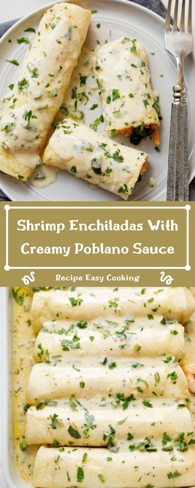 Shrimp Enchiladas With Creamy Poblano Sauce