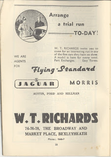 W T Richards (Bexleyheath) Ltd advert from Bexleyheath Gala and Carnival 1939