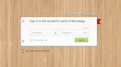 Wooodapp sign in page [free PSD]