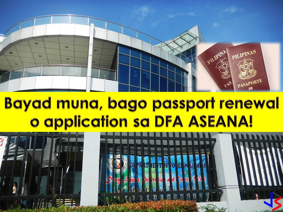 To avoid no-show and to prevent fixers from reserving slots and selling them to passport applicants, the Department of Foreign Affairs (DFA) now requires prepayment for passport application and renewal.