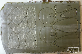 Plaque pâte polymère Silk screen blanc vert Stenna Création