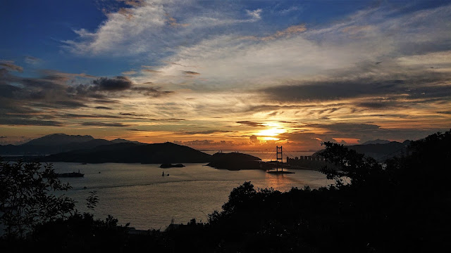 青衣自然徑，馬灣海峽日落