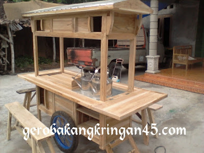 PENGRAJIN ASLI GEROBAK KULINER BAHAN KAYU MURAH BERKUALITAS PEMBAYARAN