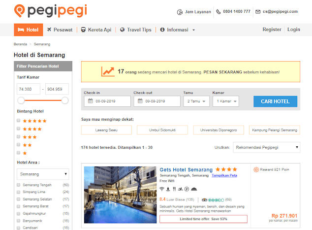 Cara pesan e-ticket hotel di aplikasi Pegi-Pegi