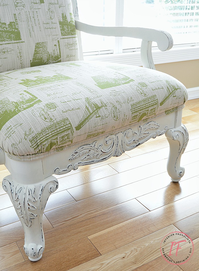 DIY Upholstered Cabriole Leg French Chair Makeover 