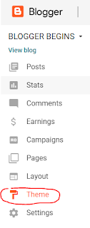 Theme in Blogger Dashboard Theme in Blogger Dashboard