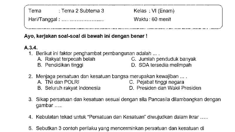 Contoh Soal Kalimat Efektif Kelas 6 Sd Tugas Kelompok
