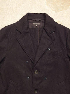 Engineered Garments "Chester Coat in Dk.Navy 20oz Melton"