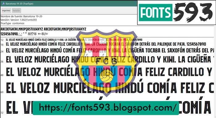 Tipografía Barcelona FC 2019-2020-2021 Font ttf free Download