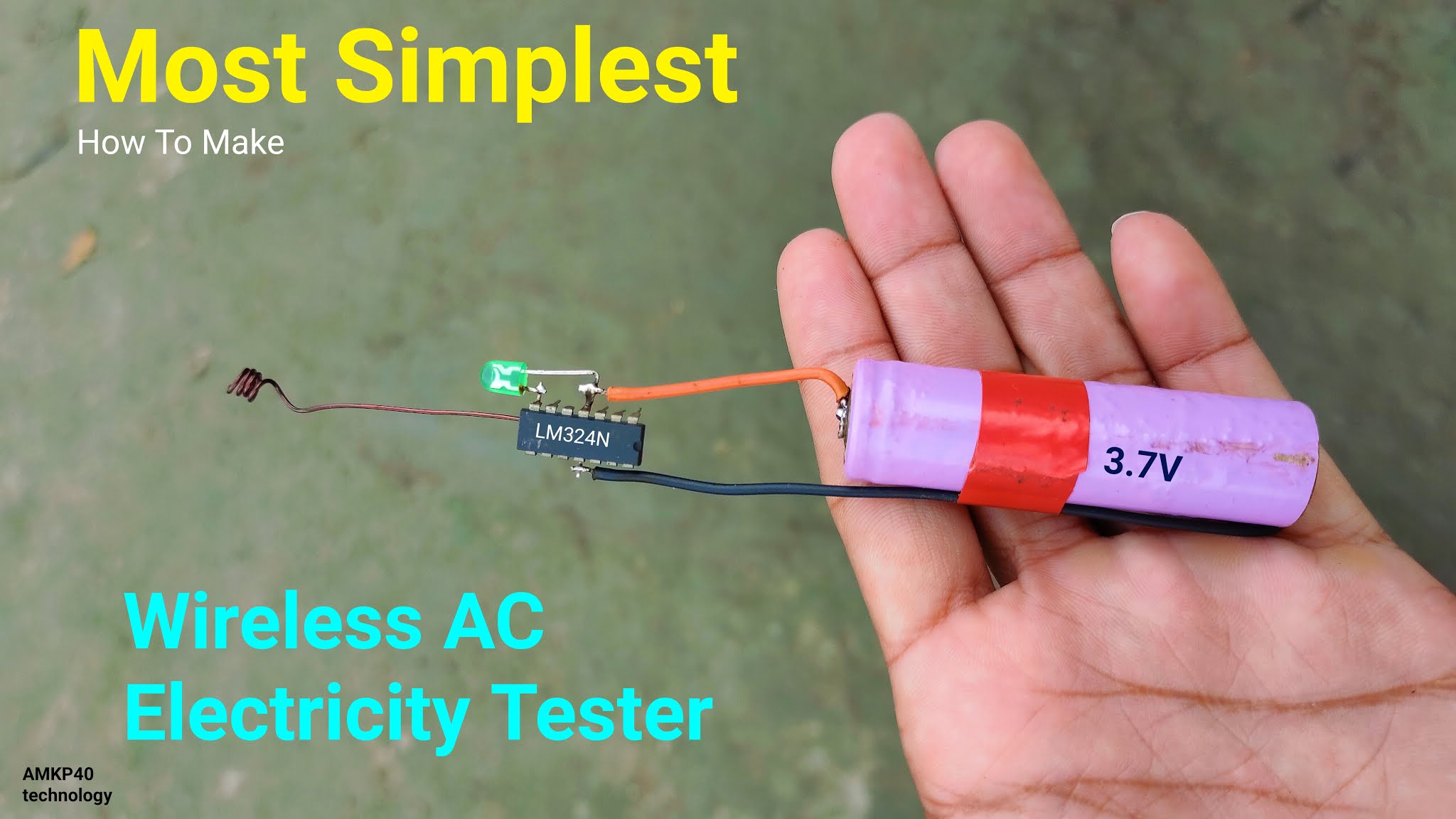 How to make most simplest wireless AC electricity tester circuit diagram