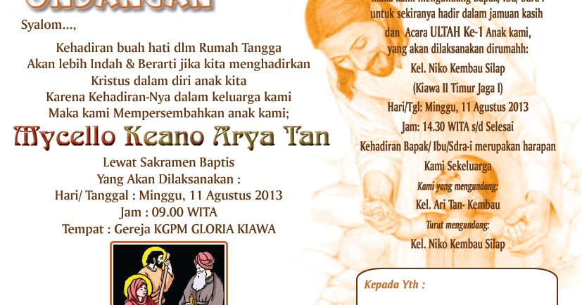 53 Koleksi Contoh Undangan Syukuran Baptisan Anak Gratis Terbaik Contoh Undangan