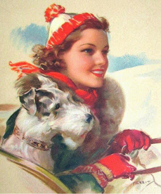View from the Birdhouse: Dear Abby - Dogs in Winter (Vintage Pictures)