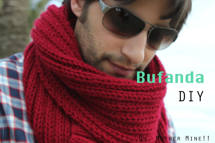 Cómo hacer tejer una bufanda de hombre con dos agujas regalo de navidad