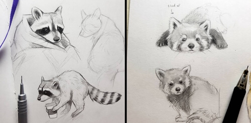 unique animal pencil drawings