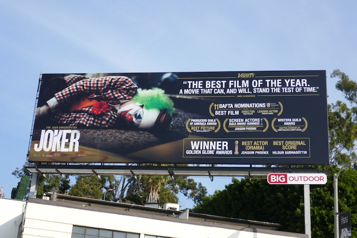 Joker Golden Globes winner billboard Joker Golden Globes winner billboard