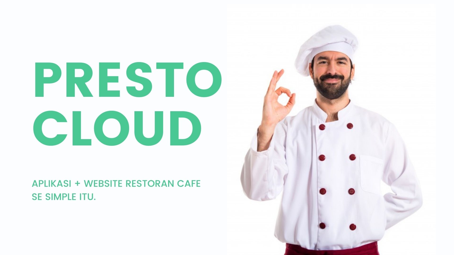 Katalog brosur Aplikasi restoran Presto Cloud.