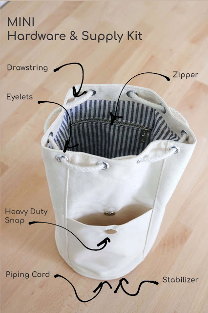 Wholecloth Patterns Logan bag drawstring bucket backpack sewing pattern