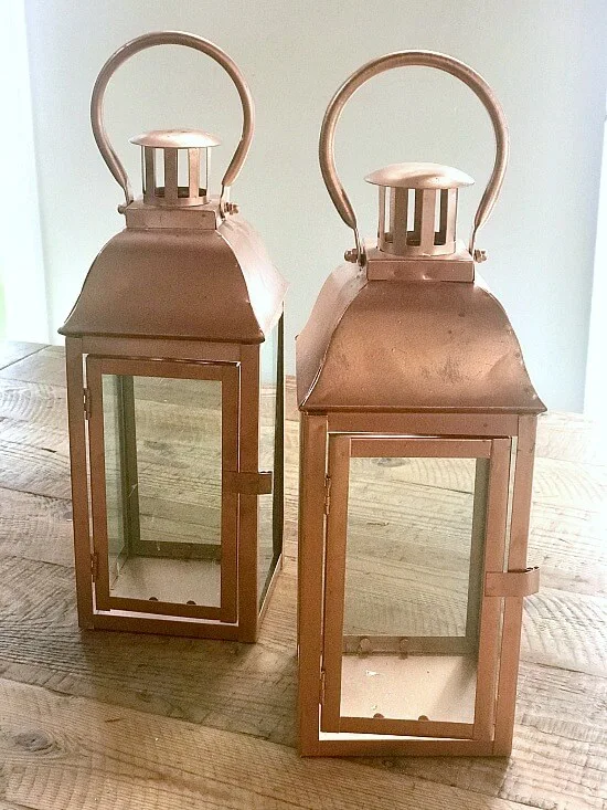 Copper lanterns for a succulent planter