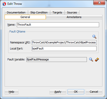 Using Throw/CatchAll In SOA
