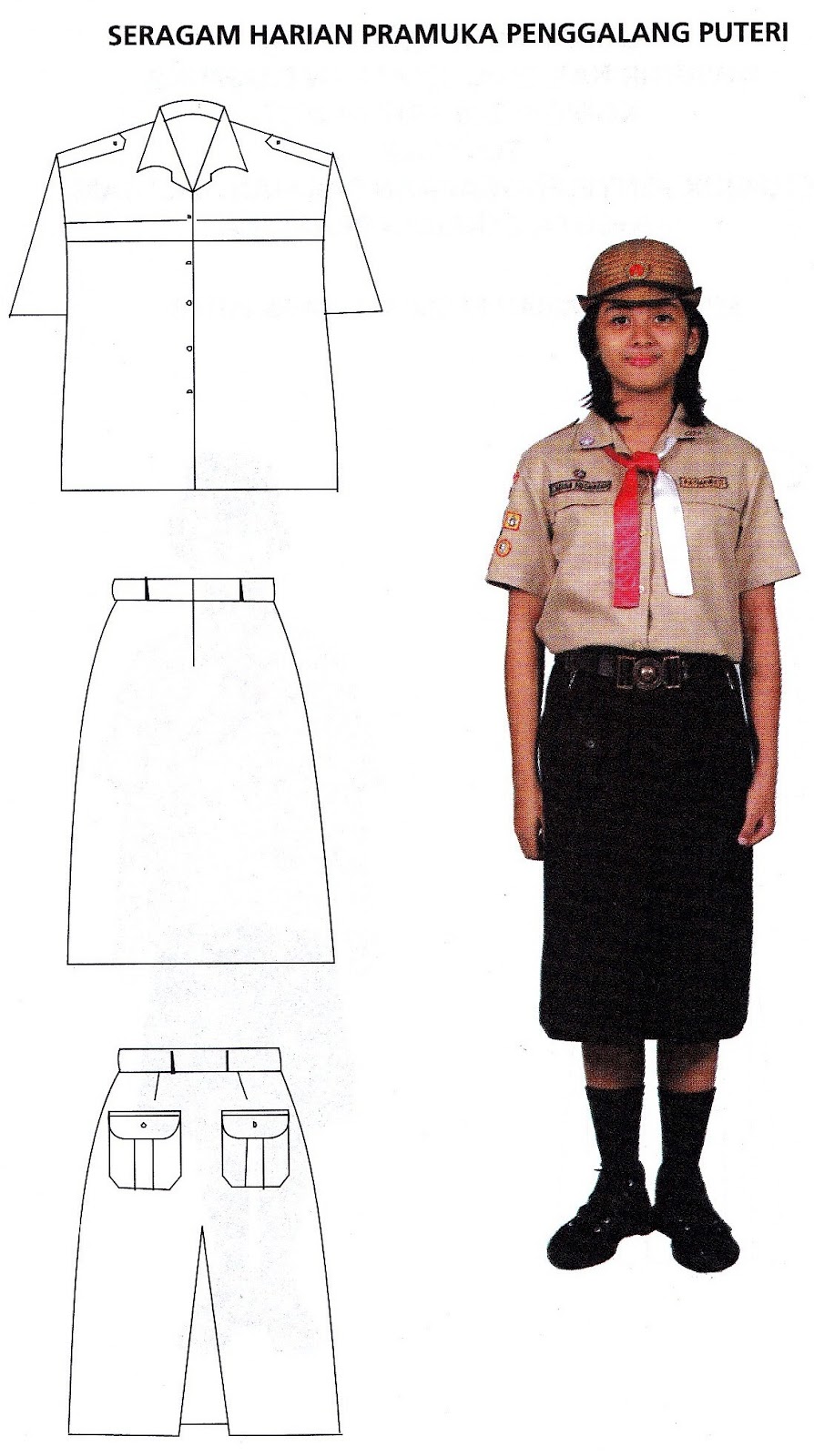 Pola Baju  Pramuka  Putri Ruang Belajar siswa kelas  2