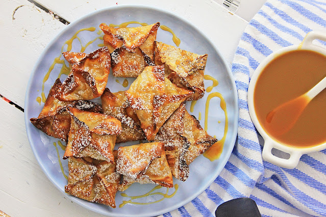 Air Fryer Caramel Apple Wontons - What's Cookin, Chicago