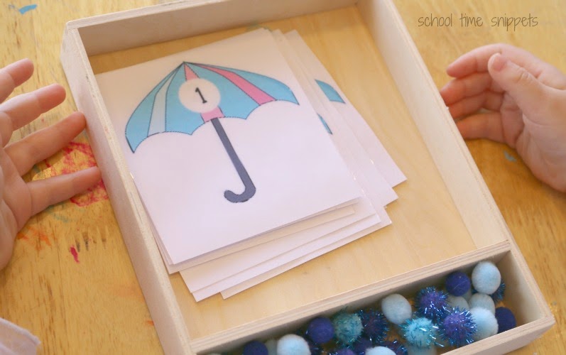 Umbrella Preschool Counting Cards