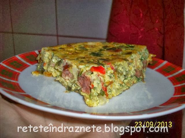 Omletă cu varză, pătrunjel, morcovi