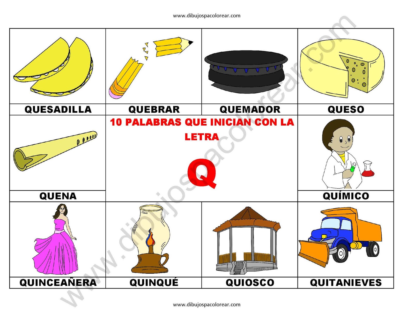 10 Palabras U Objetos Que Inician Con La Letra Q