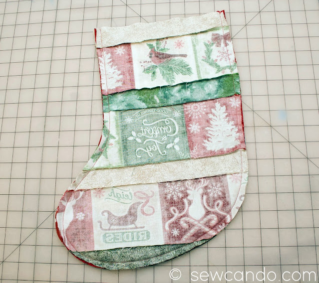Sew Can Do Faux Patchwork Christmas Stocking Pattern & Tutorial