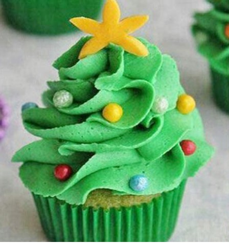 Pastel pequeño de árbol de navidad, kit para decorar cupcakes y pasteles