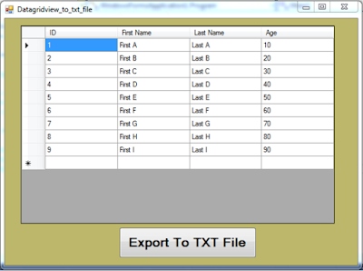 Export Datagridview Data To Text File In C#