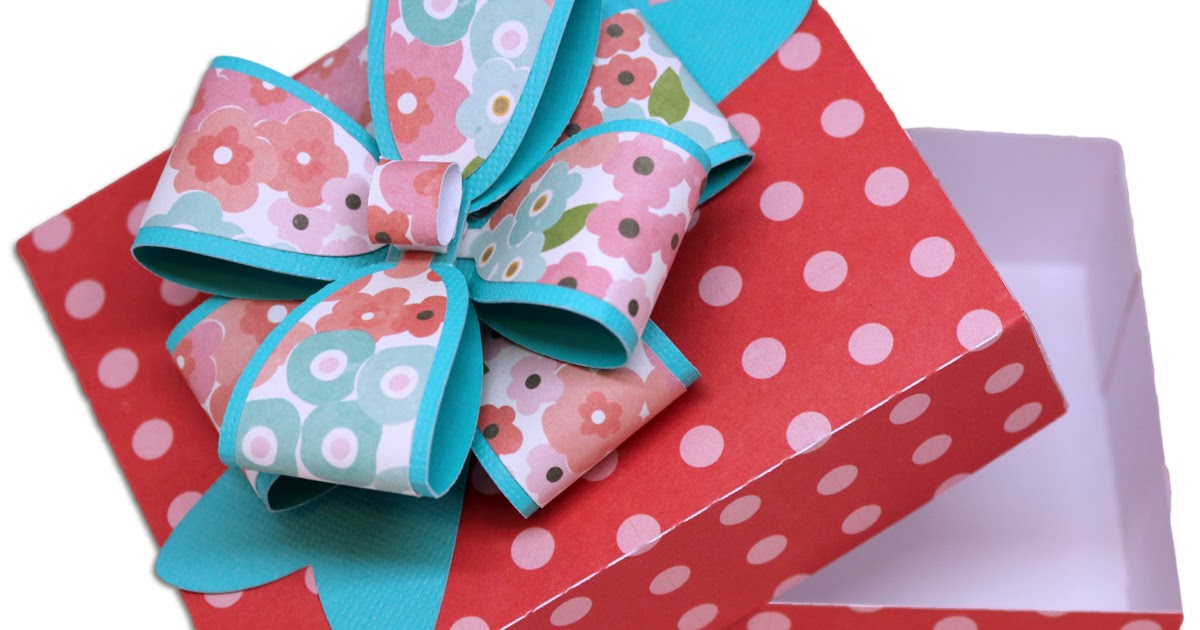 Gift Box with Bow Bits of Paper