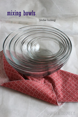 glass mixing and serving bowls