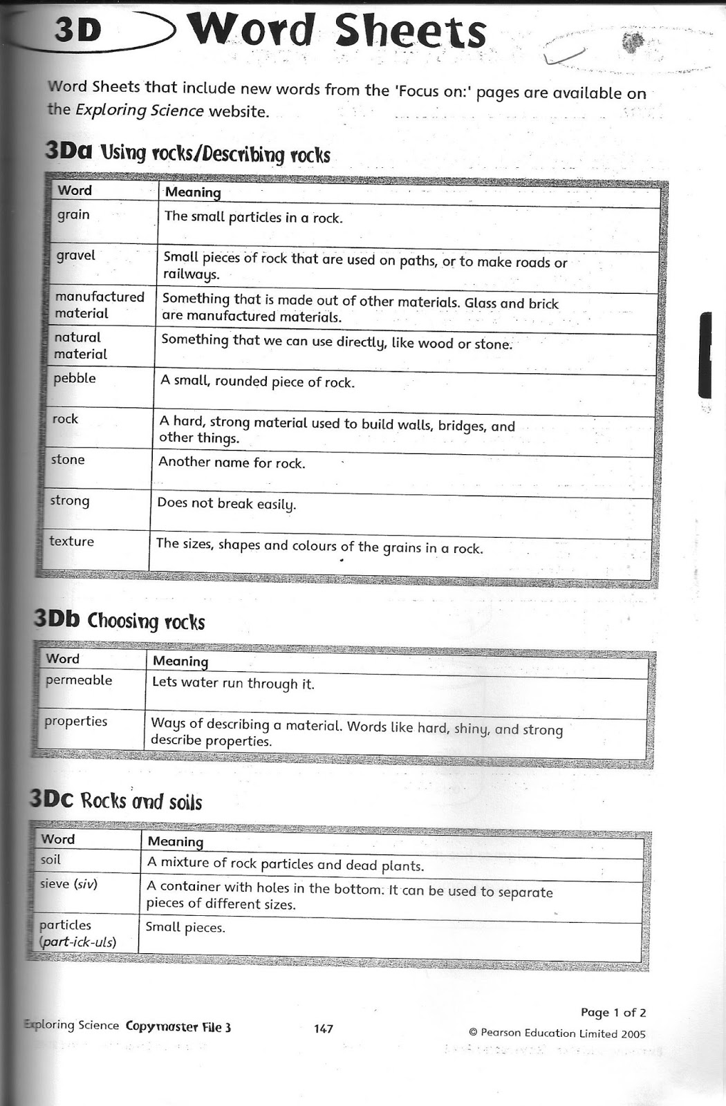 The City School: Grade 3 Science Reinforcement Worksheets