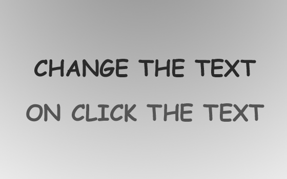 Onclick the text change the text