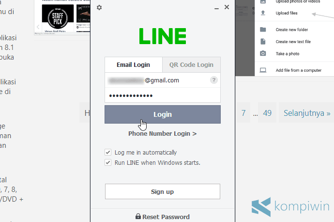 login ke aplikasi line di pc laptop