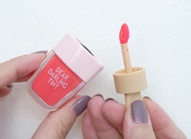 a photo of Etude House Dear Darling Water Tints Review in shades Peach Red, Watermelon Red, Red Ben Red and Jewel Red by Nikki Tiu Askmewhats
