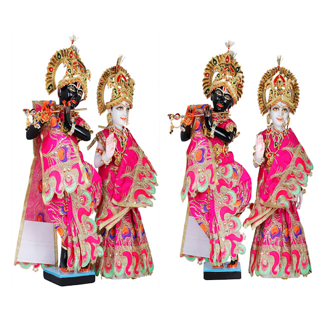 Buy Sculptures and Statues of Radha Krishna with Shringara