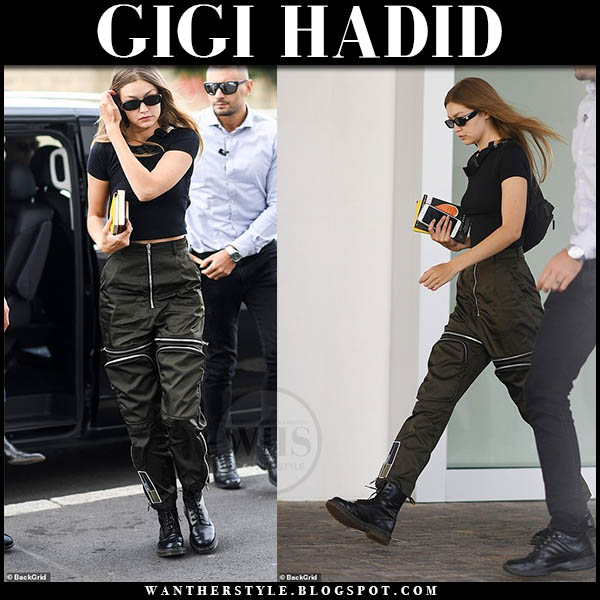 black fashion cargo pants